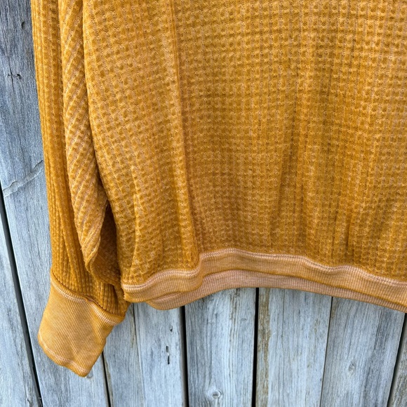 Free People We The Free South Side Thermal Top Mustard Yellow S - Picture 7 of 15